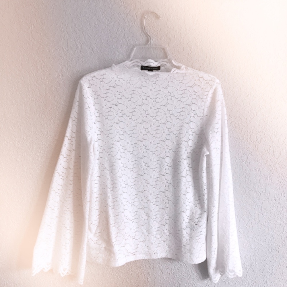 Banana Republic White Lace Top/Blouse